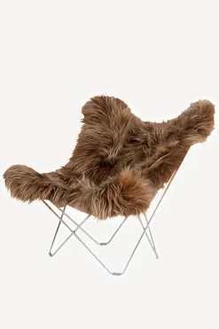Butterfly Chair, Long Sheepskin - Brown