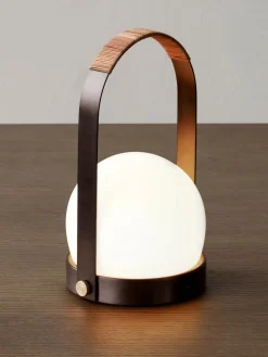 Carrie LED Lamp - Bronzed Brass / Leather Handle