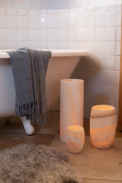 Marbled Alabaster Candleholders - Sapphire