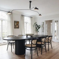 Moon Dining Table - Elliptical Black Stained