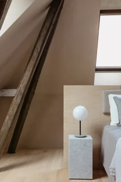 Plinth Marble Tables - White Marble