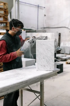 Plinth Marble Tables - White Marble