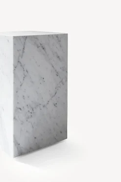 Plinth Marble Tables - White Marble