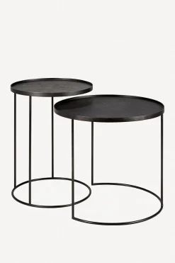 Round Tray Side Table Set
