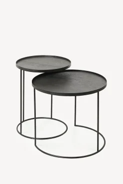 Round Tray Side Table Set