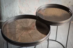 Round Tray Side Table Set