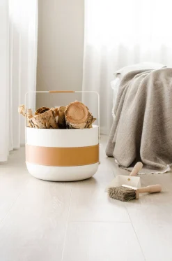 Wood Basket Emma - Blanc