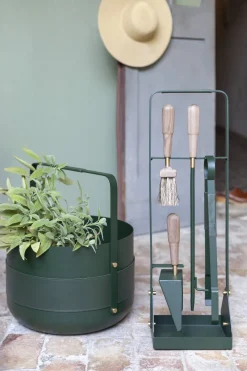 Wood Basket Emma - Forest Green