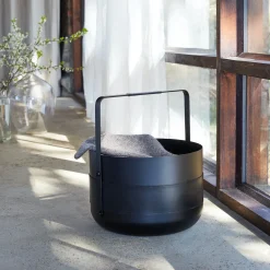 Wood Basket Emma - Noir