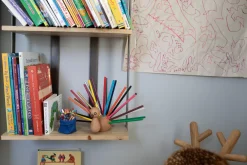 Wooden Peacock with color pencils